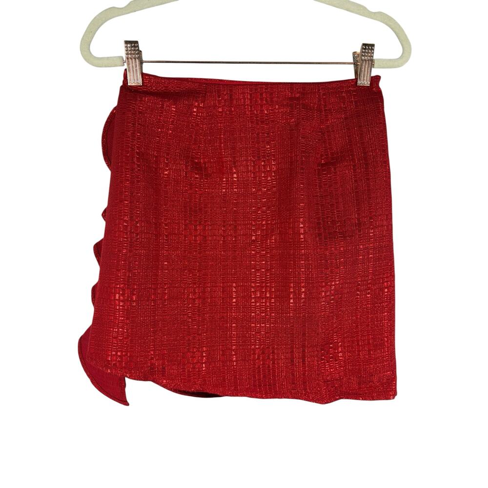 Lovers and Friends Dixon Ruffle Mini Skirt Shimmer Preppy Evening Going Out XXS - Picture 5 of 9